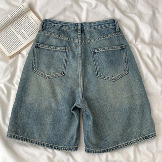 Women Versatile Casual Retro Denim Shorts