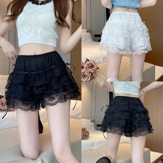 Women's Lace Bow Outerwear Casual Shorts