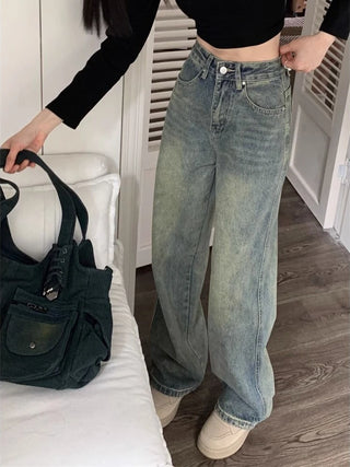 Slouchy Blue Baggy Wide Leg Streetwear Jeans