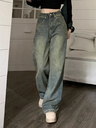 Slouchy Blue Baggy Wide Leg Streetwear Jeans